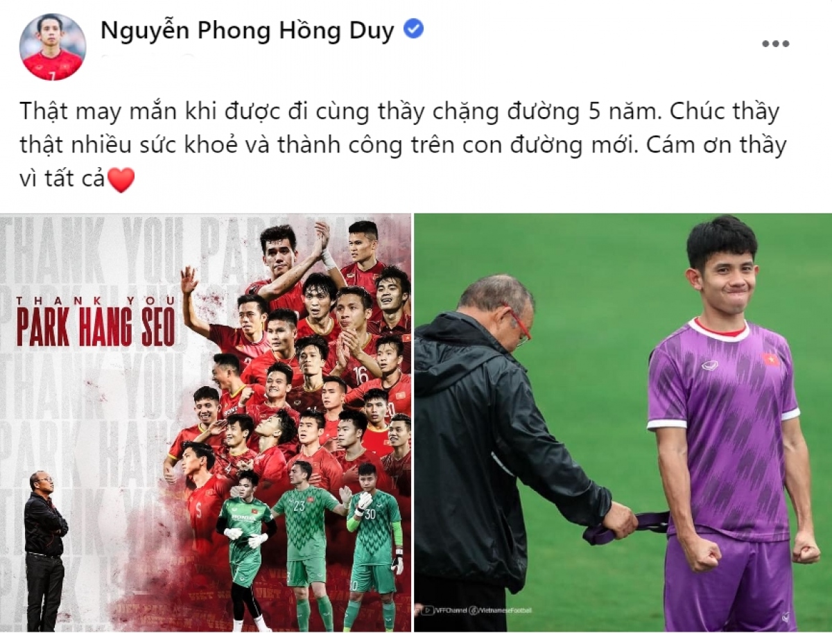 Dàn cầu thủ đội tuyển Việt Nam tri ân HLV Park Hang Seo
